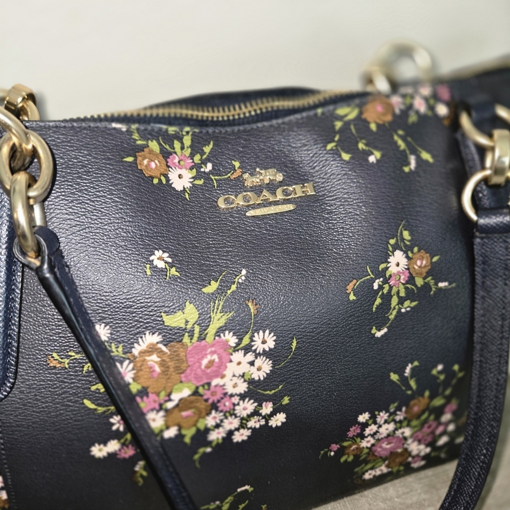 Coach Ava Tote F28965 Floral Bundle Print Midnight - Picture 4 of 15
